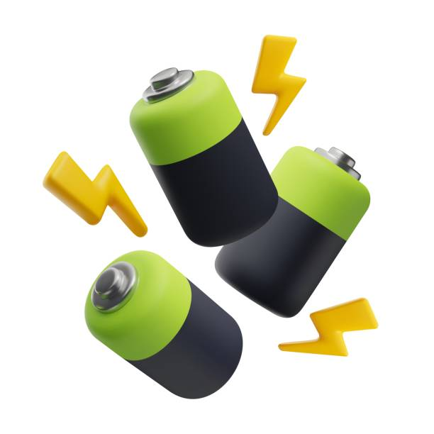 Three green and black batteries with yellow lightning bolts showcasing advancements in battery technology.